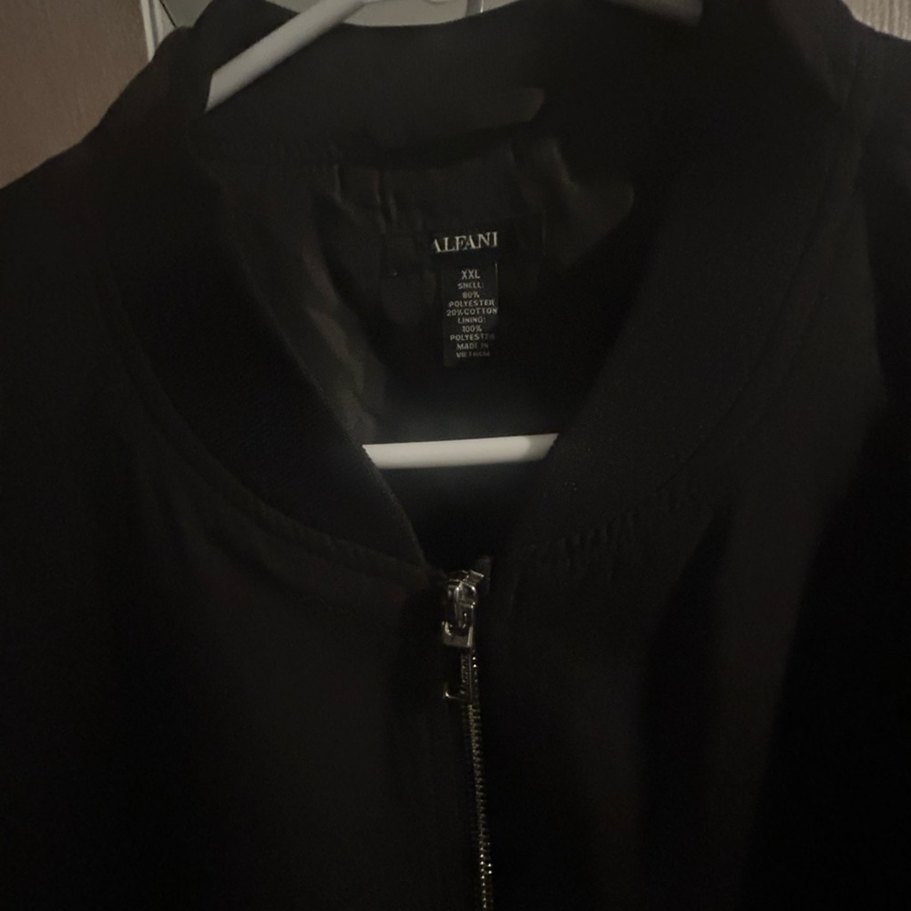 Alfani Mens Classic Black Bomber Jacket